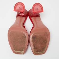 Pre Owned Amina Muaddi Red PVC Lupita Slide Sandals Size 37.5