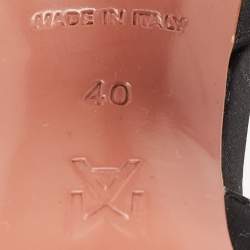 Pre Owned Amina Muaddi Black Satin Begum Slingback Pumps Size 40