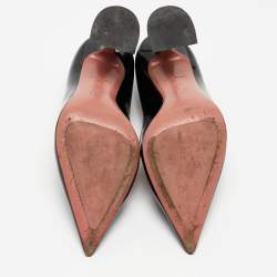 Pre Owned Amina Muaddi Black Patent Leather Ami Pumps Size 36.5