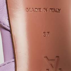 مملوكة مسبقًا Amina Muaddi Purple Leather Begum  Slingback Pumps Size 37
