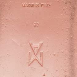 Pre Owned Amina Muaddi Black Leather Jamie Platform Ankle Wrap Sandals Size 37