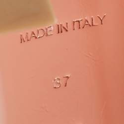 Pre Owned Amina Muaddi Blue Satin Rosie Slingback Pumps Size 37 