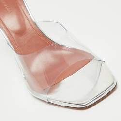 Amina Muaddi Transparent PVC Lupita Slide Sandals Size 41