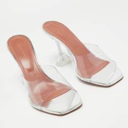 Amina Muaddi Transparent PVC Lupita Slide Sandals Size 41