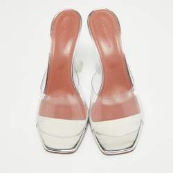 Amina Muaddi Transparent PVC Lupita Slide Sandals Size 41
