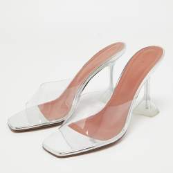 Amina Muaddi Transparent PVC Lupita Slide Sandals Size 41