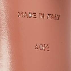 Pre Owned Amina Muaddi Cream/Beige Water Snakes and PVC Zula Sandals Size 40.5