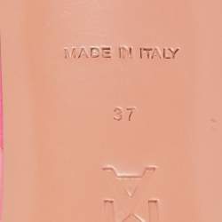 Pre Owned Amina Muaddi Pink PVC Begum Slingback Pumps Size 37