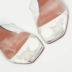 Amina Muaddi Transparent PVC Lupita Wedge Sandals Size 38