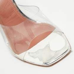 Amina Muaddi Transparent PVC Lupita Wedge Sandals Size 38