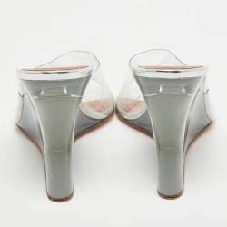 Amina Muaddi Transparent PVC Lupita Wedge Sandals Size 38