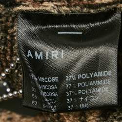 Pre Owned Amiri Brown MA Swirl Stretch Velvet Flared Trousers M