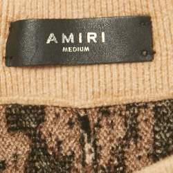 Pre Owned Amiri Brown MA Swirl Stretch Velvet Flared Trousers M