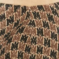 Pre Owned Amiri Brown MA Swirl Stretch Velvet Flared Trousers M