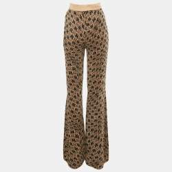 Pre Owned Amiri Brown MA Swirl Stretch Velvet Flared Trousers M