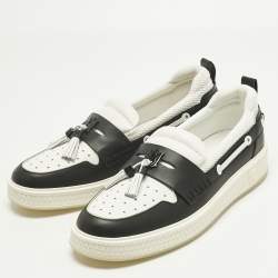 Pre Owned Amiri White Leather and Mesh MA1 Tassel  Sneaker Loafer Size 46