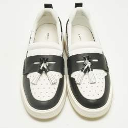 Pre Owned Amiri White Leather and Mesh MA1 Tassel  Sneaker Loafer Size 46