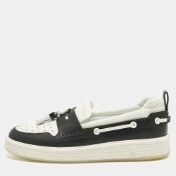 Pre Owned Amiri White Leather and Mesh MA1 Tassel  Sneaker Loafer Size 46