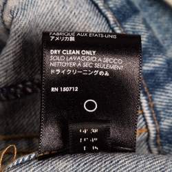 Amiri Blue Distressed Printed Denim Buttoned Front Jacket M