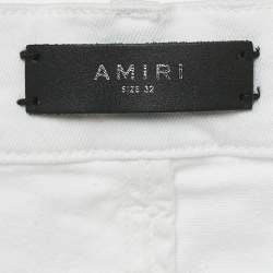 Amiri White Distressed Denim Skinny Jeans L Waist 31"
