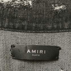 Amiri Black Distressed Denim Applique Detail Jacket XL