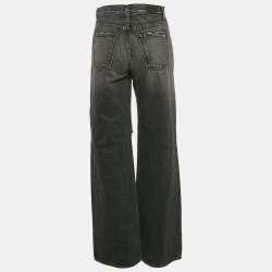 Amiri Grey Ripped Denim Wide-Leg  Jeans S Waist 26"