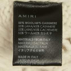 Amiri Off-White Wool and Cashmere Cable Knit Button Front Cardigan XS