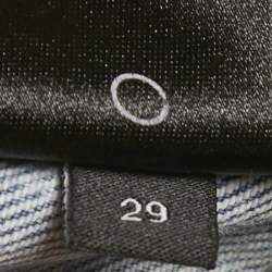 مملوكة مسبقًا بنطلون جينز ضيق أميـري دينم أزرق مرشوش بالطلاء وممزق مقاس متوسط (ميديام) خصر 29 بوصة