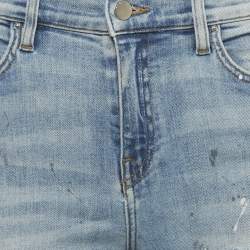 مملوكة مسبقًا بنطلون جينز ضيق أميـري دينم أزرق مرشوش بالطلاء وممزق مقاس متوسط (ميديام) خصر 29 بوصة