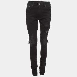 Pre Owned Amiri Black Denim Skinny Jeans L/Waist 30"
