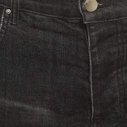 Pre Owned Amiri Black Denim Distressed Skirt Jeans M/Waist 32"