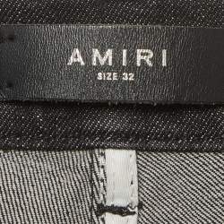 Pre Owned Amiri Black Denim Distressed Skirt Jeans M/Waist 32"