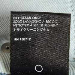 Pre Owned Amiri Blue Ripped Denim Rhinestone Jeans S/Waist 26"