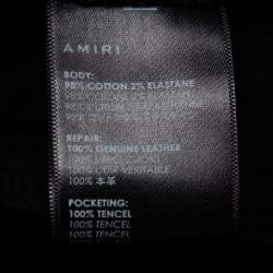 Amiri Black Denim Side Chain Detail Distressed Skinny Jeans M