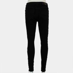 Amiri Black Denim Side Chain Detail Distressed Skinny Jeans M