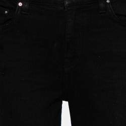 Amiri Black Denim Zipper Detail Distressed Jeans M