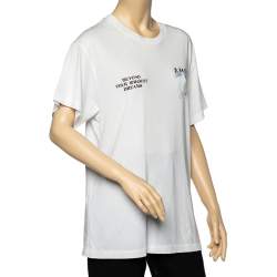 Pre Owned Amiri White Rainbow Dove Printed Cotton Oversized Crewneck T-Shirt XS