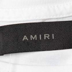 Pre Owned Amiri White Rainbow Dove Printed Cotton Oversized Crewneck T-Shirt XS