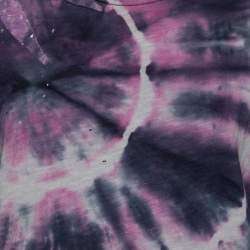 Amiri Purple Tie Dye Printed Cotton Distressed Crew Neck Top L