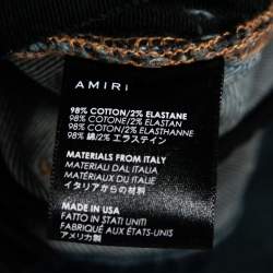 Amiri Blue Denim Distressed Ankle Zip Detailed Jeans M