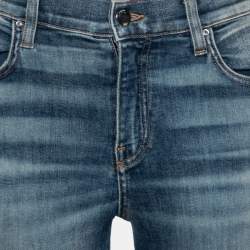 Amiri Blue Denim Distressed Ankle Zip Detailed Jeans M