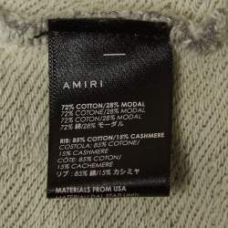 Pre Owned Amiri Grey Distressed Knit Logo Sweatshirt S
