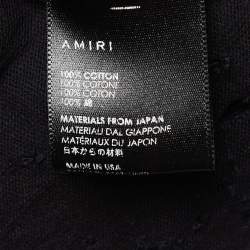 Amiri Black Distressed Ripped Cotton Short Sleeve T-Shirt M