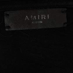 Amiri Black Distressed Ripped Cotton Short Sleeve T-Shirt M
