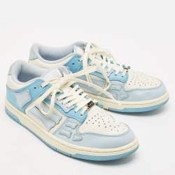 Pre Owned Amiri Blue/White Leather MA-1 Low Top Sneakers Size 39