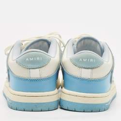 Pre Owned Amiri Blue/White Leather MA-1 Low Top Sneakers Size 39
