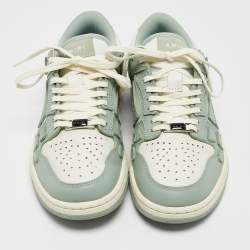 Amiri White/Mint Green Leather Skel Low Top Sneakers Size 39
