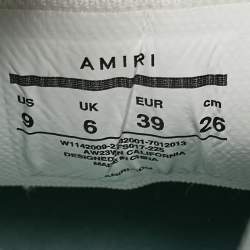 Amiri White/Mint Green Leather Skel Low Top Sneakers Size 39