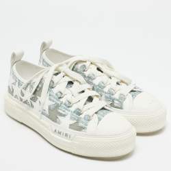 Amiri Multicolor Leather and Tweed Stars Court Low Top Sneakers Size 39
