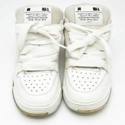 Pre Owned Amiri White Mesh and Leather MA-1 Sneakers Size 40